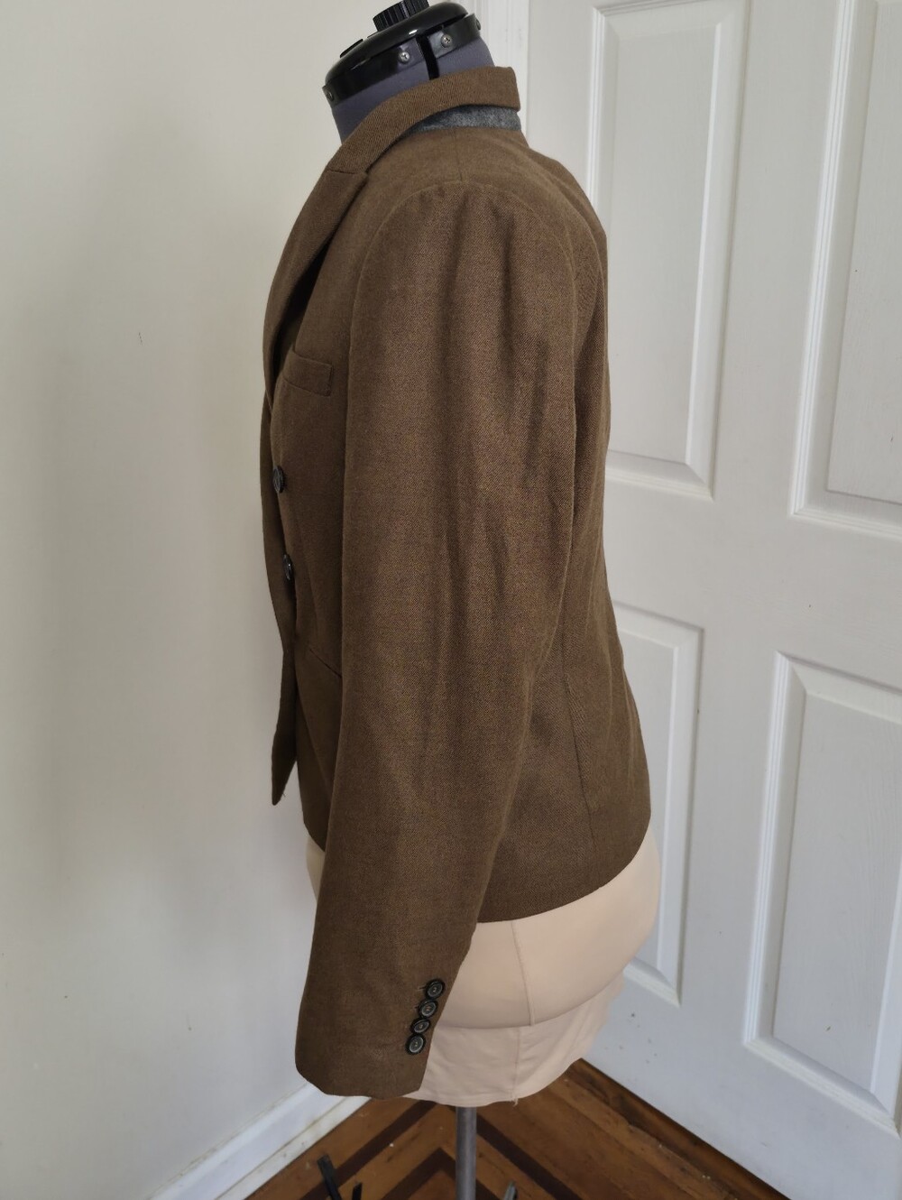 Zara Woman Double Breasted Camel Brown Tailored Blazer Size Large Office - Picture 2 of 6